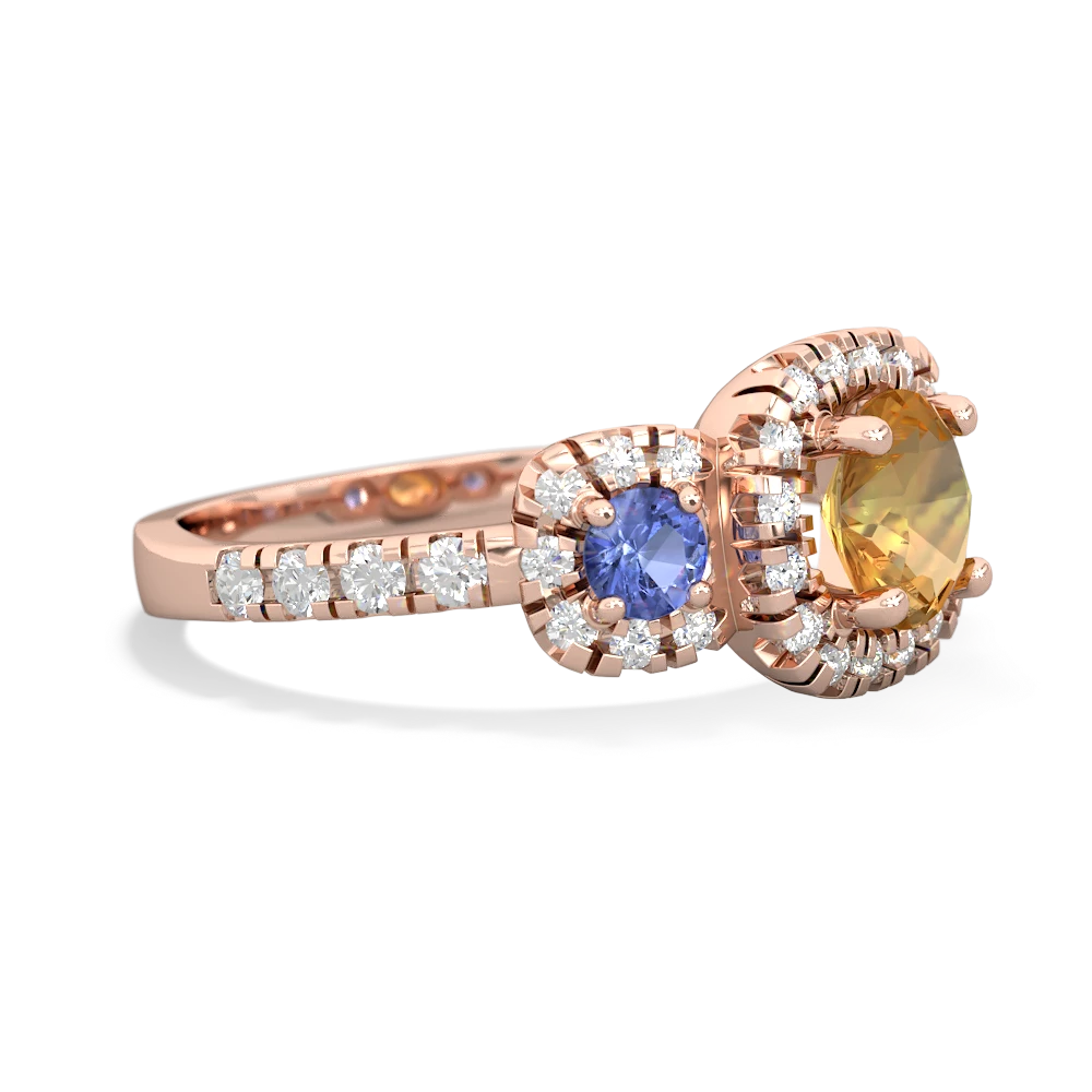 Citrine Regal Halo 14K Rose Gold ring R5350