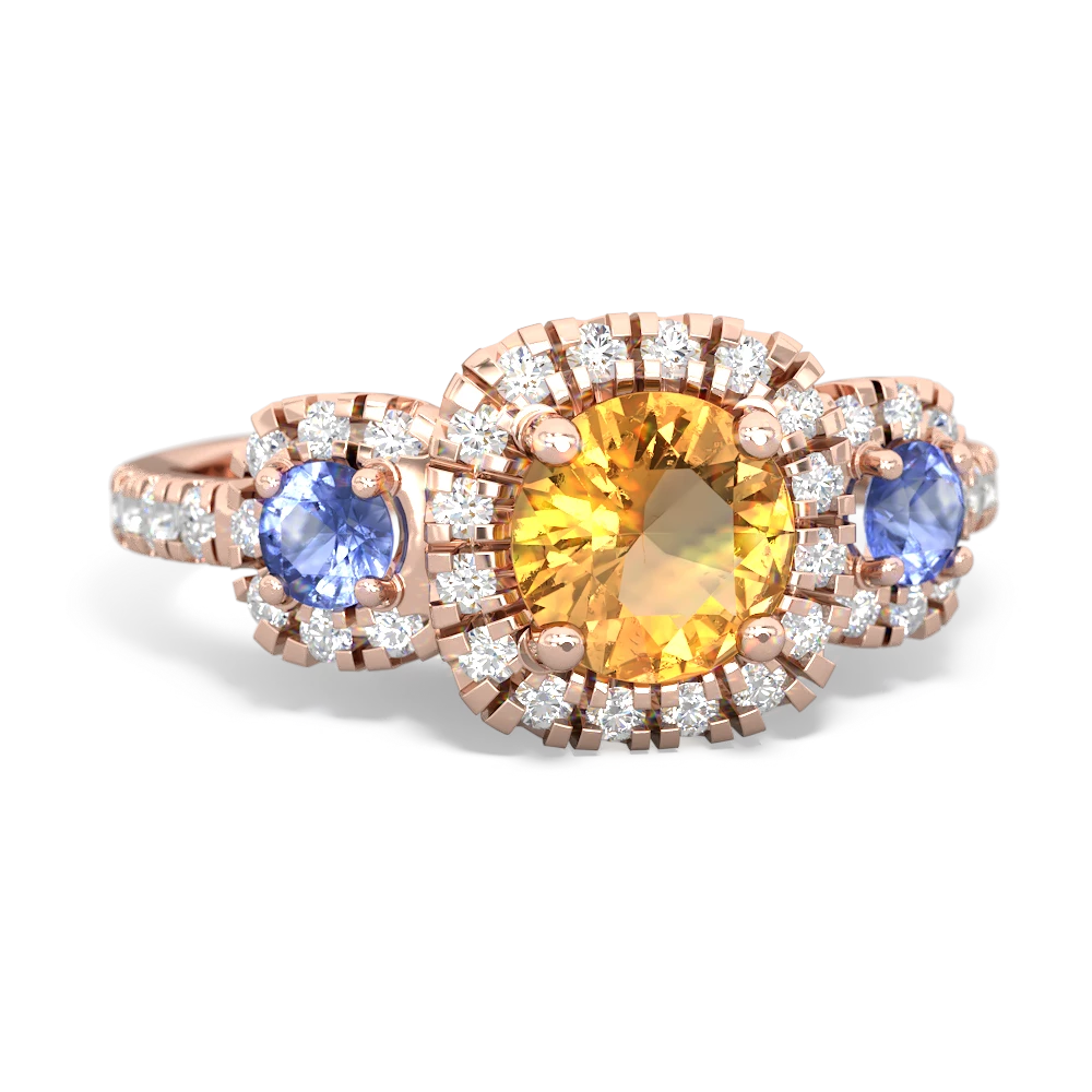 Citrine Regal Halo 14K Rose Gold ring R5350