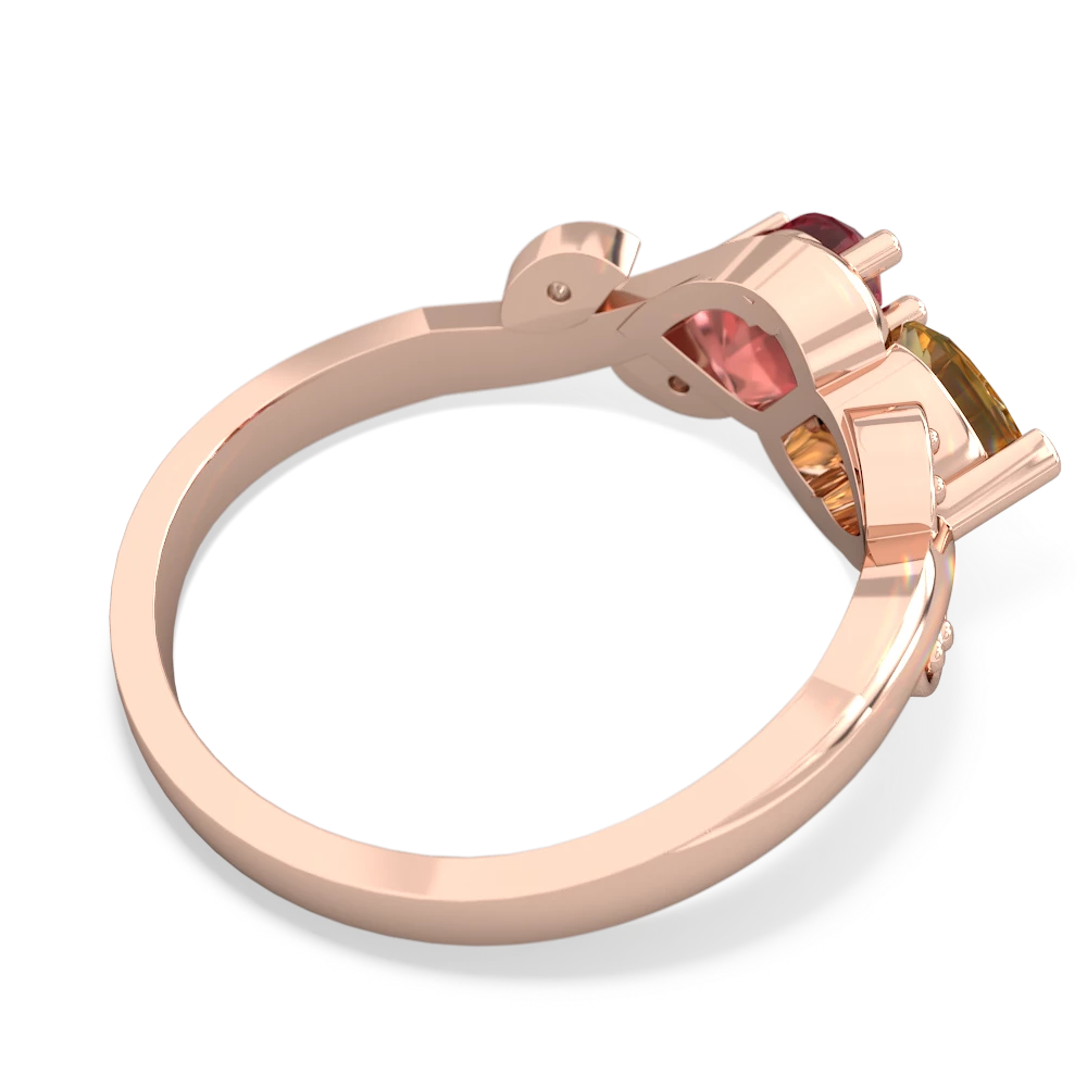 Citrine Floral Elegance 14K Rose Gold ring R5790