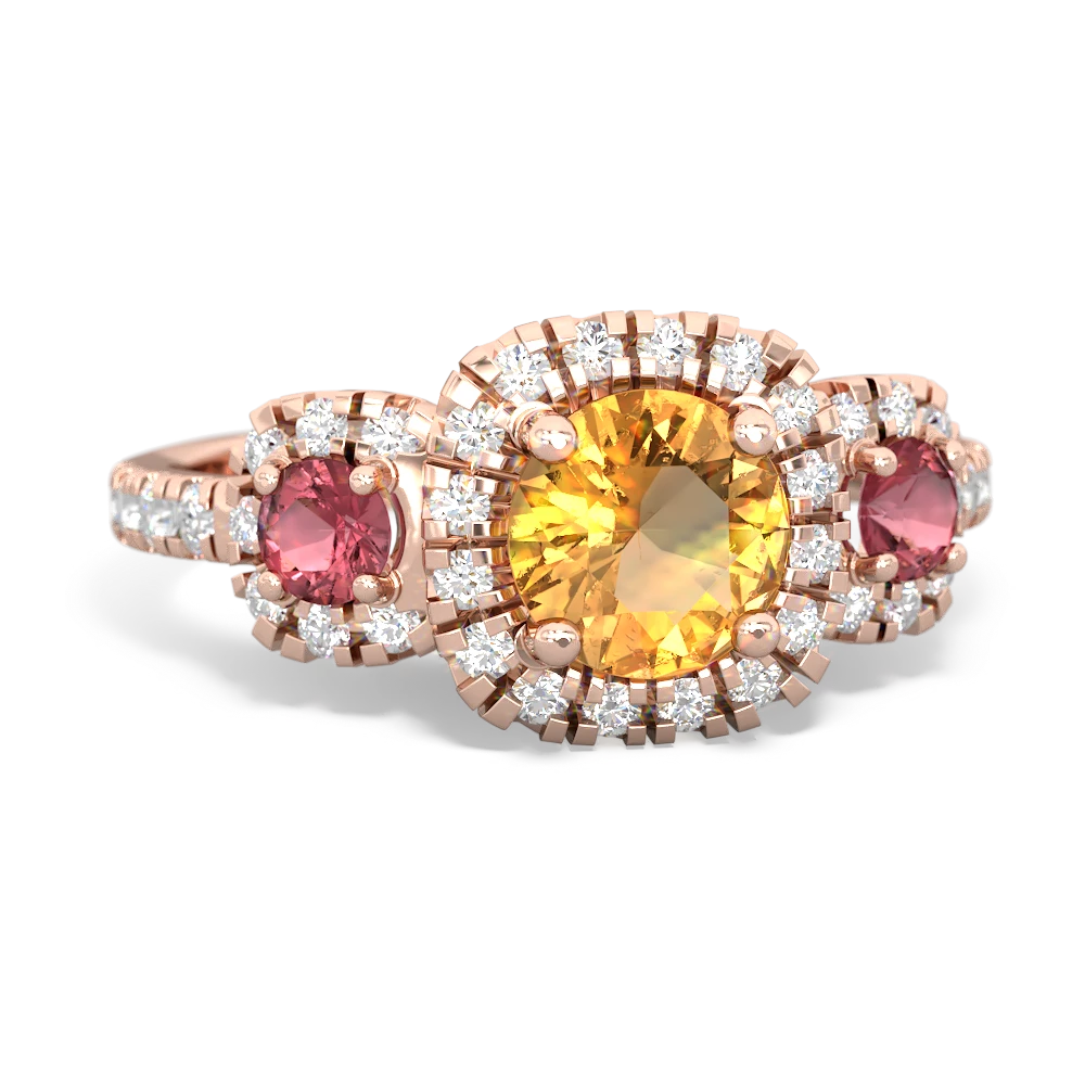 Citrine Regal Halo 14K Rose Gold ring R5350