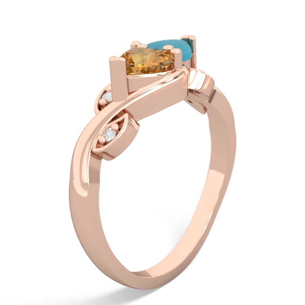 Citrine Floral Elegance 14K Rose Gold ring R5790