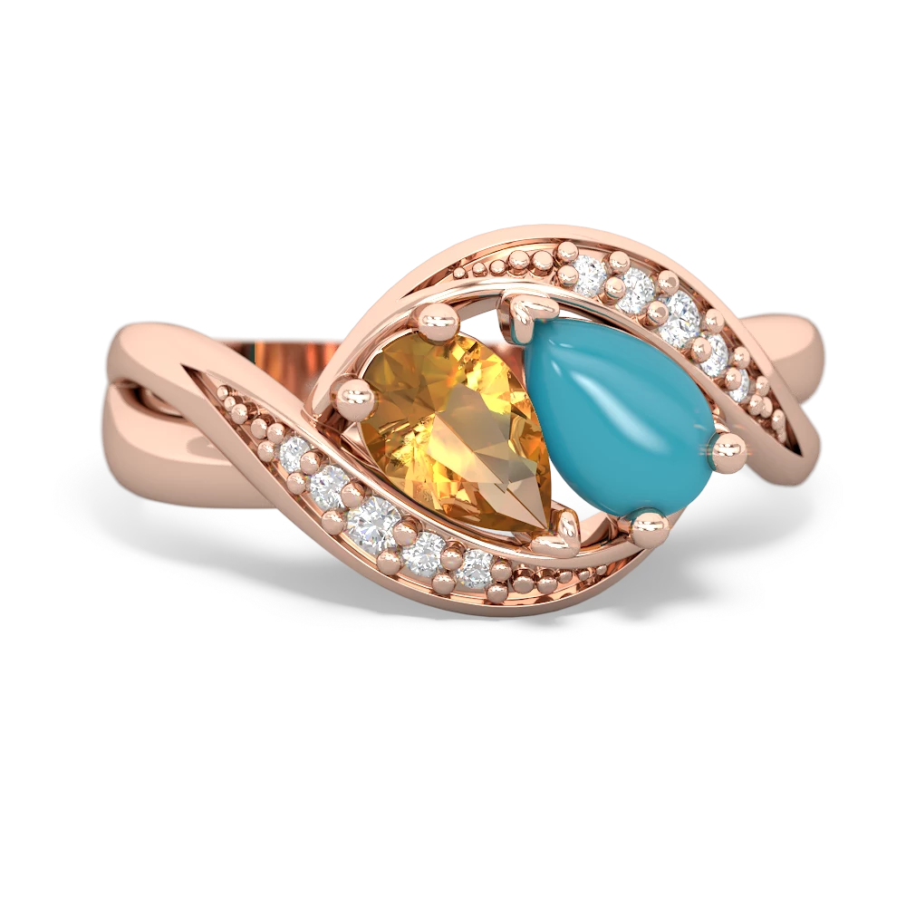 Citrine Summer Winds 14K Rose Gold ring R5342