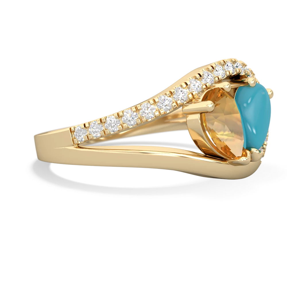 Citrine Nestled Heart Keepsake 14K Yellow Gold ring R5650