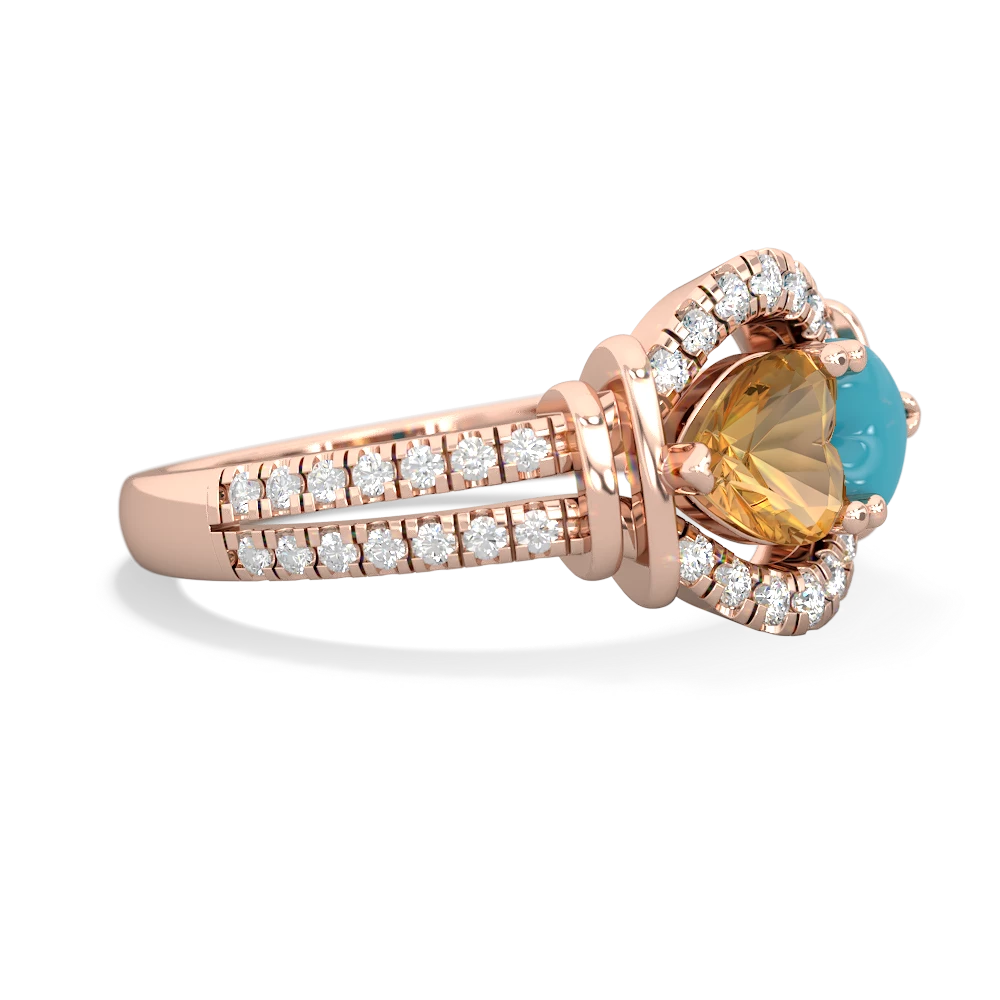 Citrine Art-Deco Keepsake 14K Rose Gold ring R5630