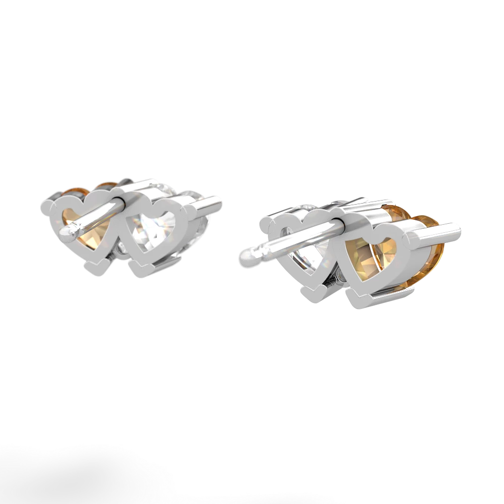 Citrine Sweethearts 14K White Gold earrings E5260