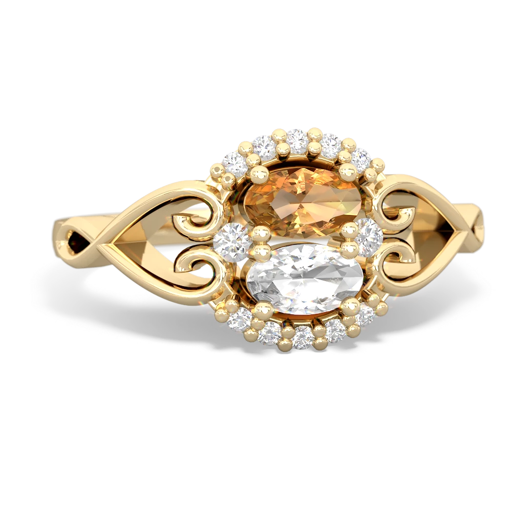 Citrine Love Nest 14K Yellow Gold ring R5860