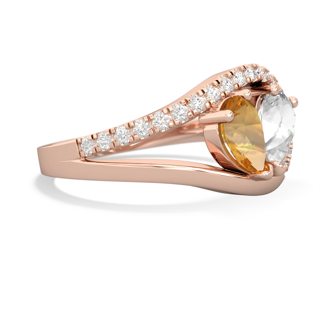 Citrine Nestled Heart Keepsake 14K Rose Gold ring R5650