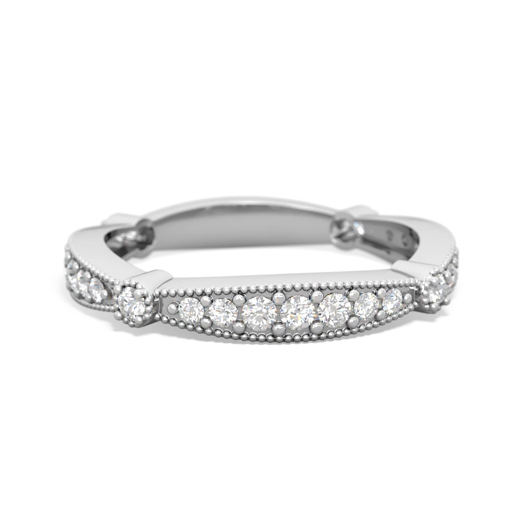 Diamond Sparkling Tiara Wedding Band 14K White Gold ring W2629