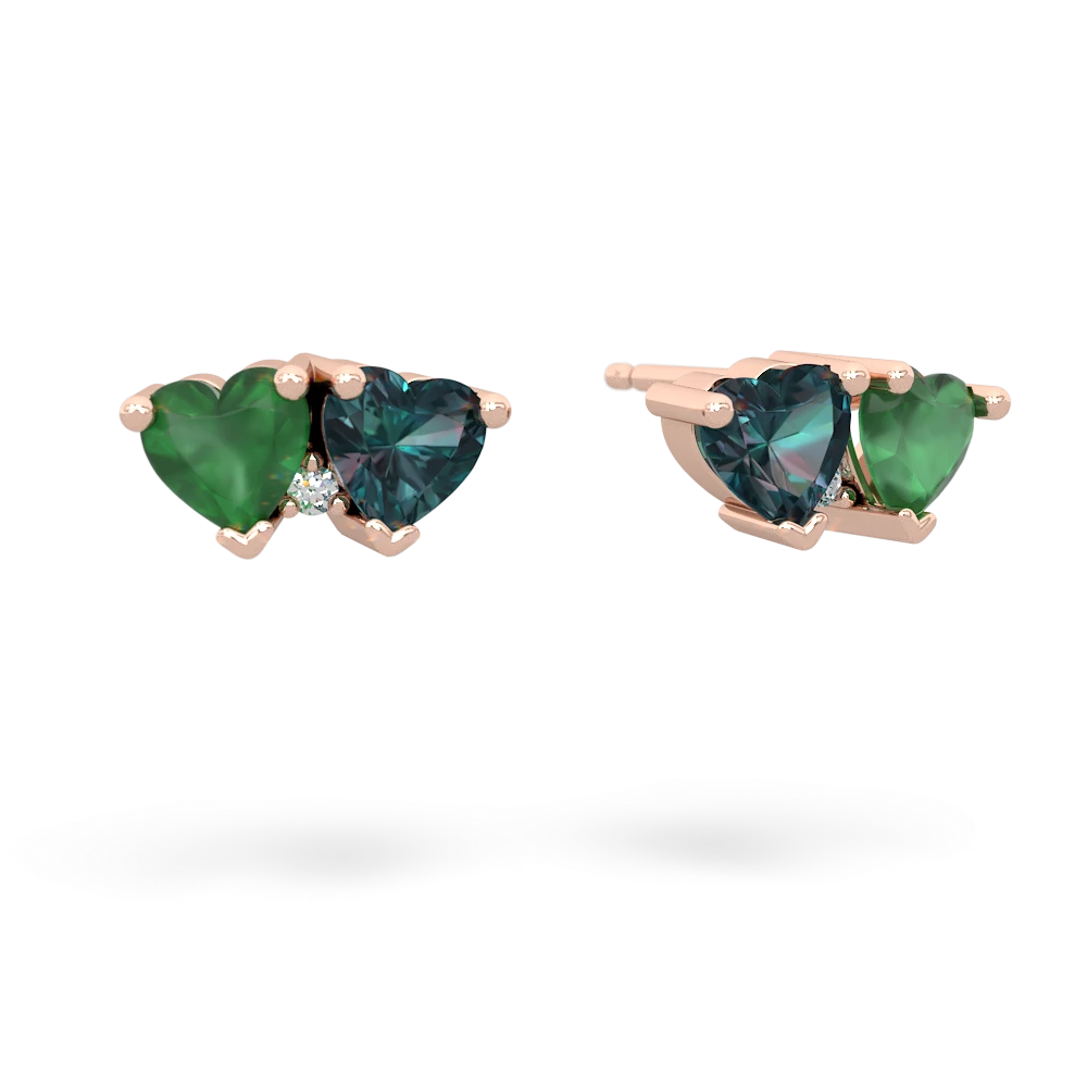 Emerald Sweethearts 14K Rose Gold earrings E5260