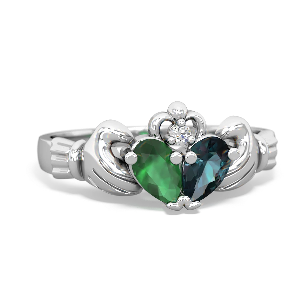 Claddagh ring with emerald on sale heart