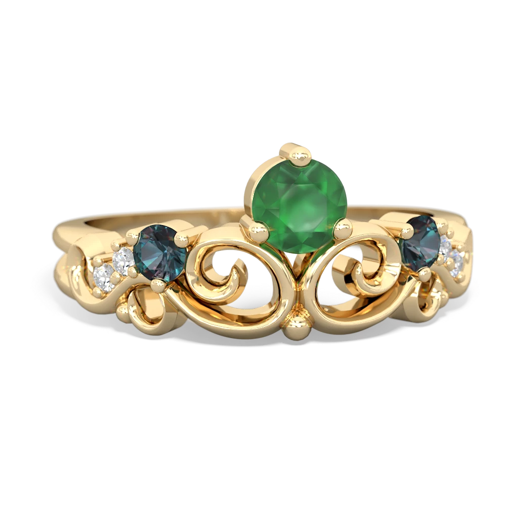 Emerald Crown Keepsake 14K Yellow Gold ring R5740