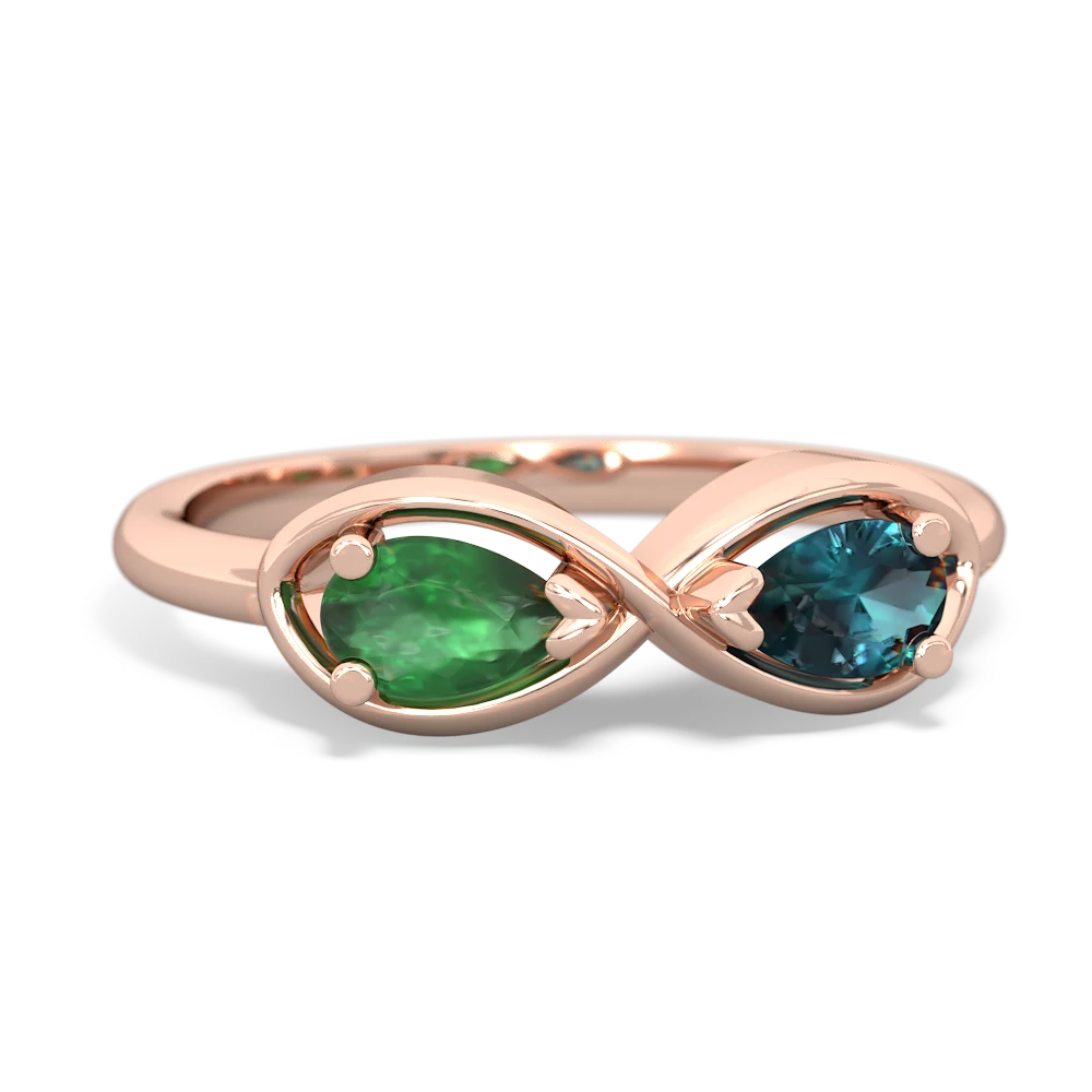 Emerald Infinity 14K Rose Gold ring R5050