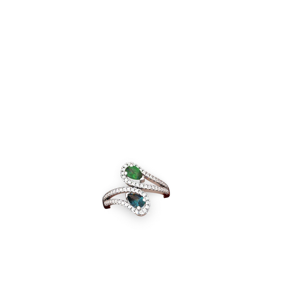 Emerald Diamond Dazzler 14K White Gold ring R3000