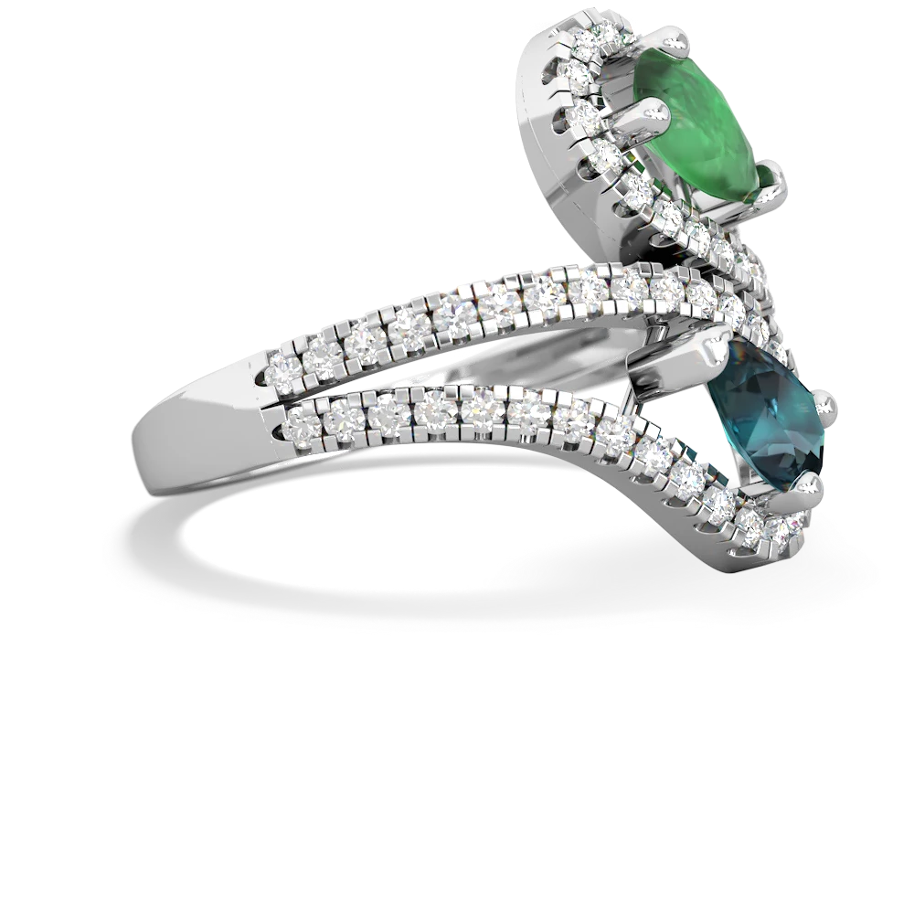 Emerald Diamond Dazzler 14K White Gold ring R3000