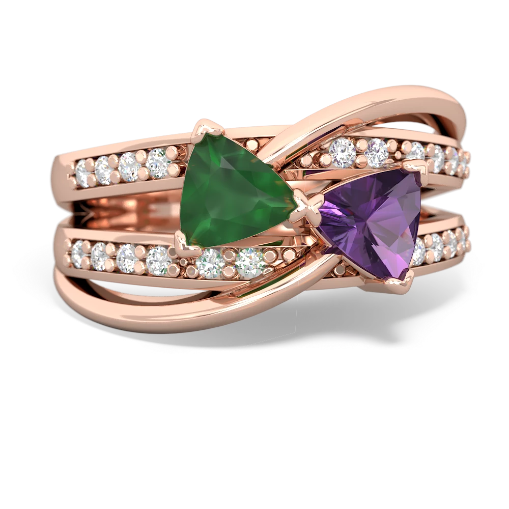 Emerald Bowtie 14K Rose Gold ring R2360