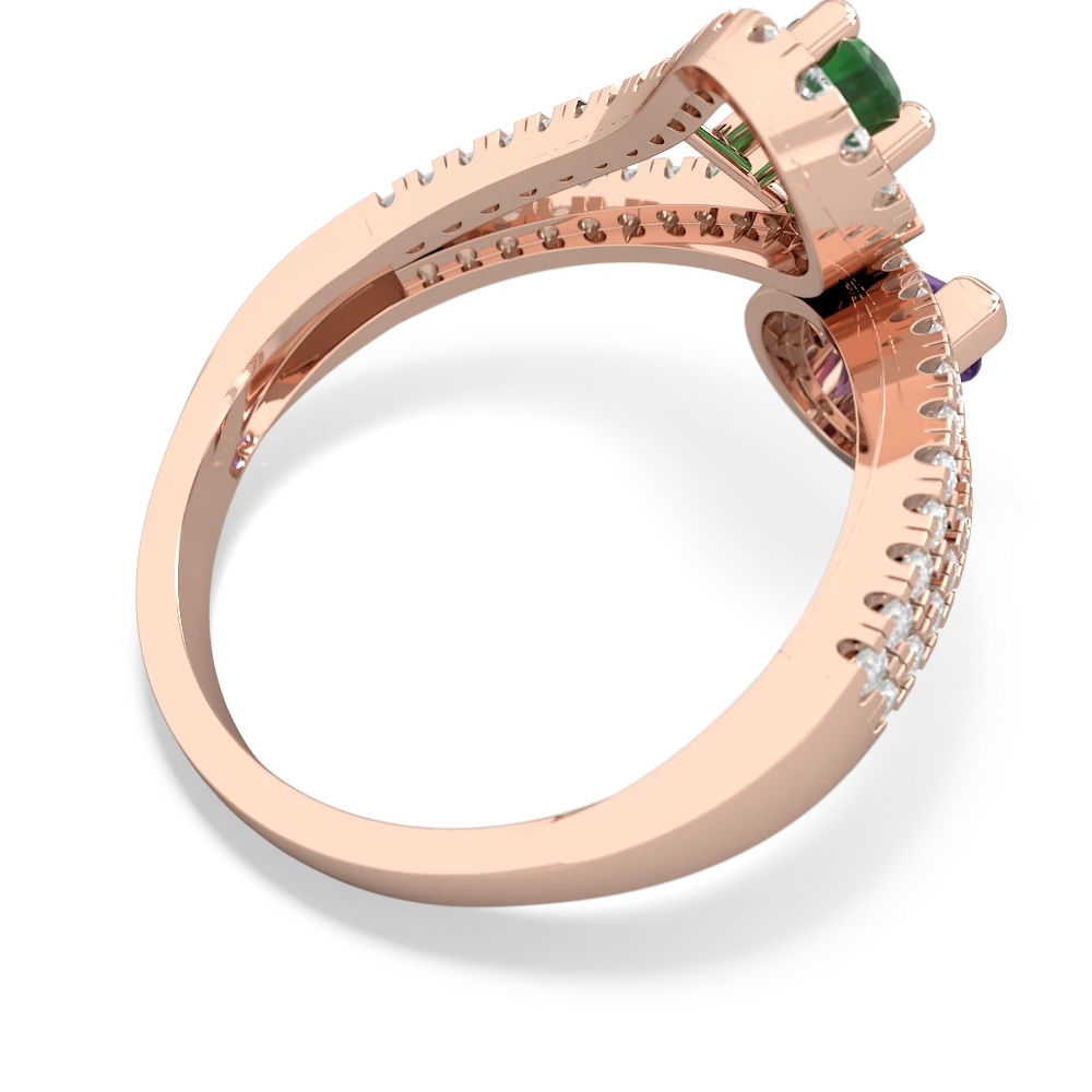 Emerald Diamond Dazzler 14K Rose Gold ring R3000