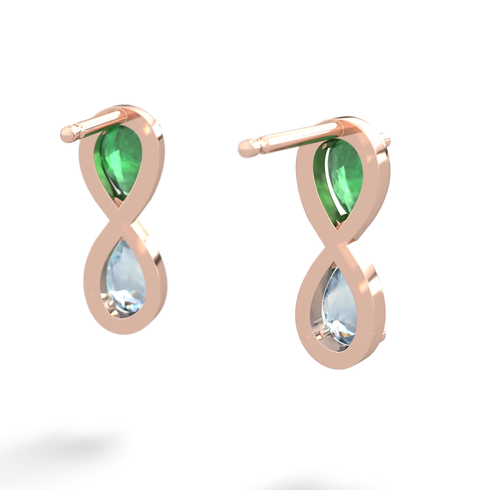 Emerald Infinity 14K Rose Gold earrings E5050