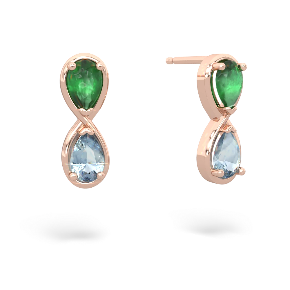 Emerald Infinity 14K Rose Gold earrings E5050