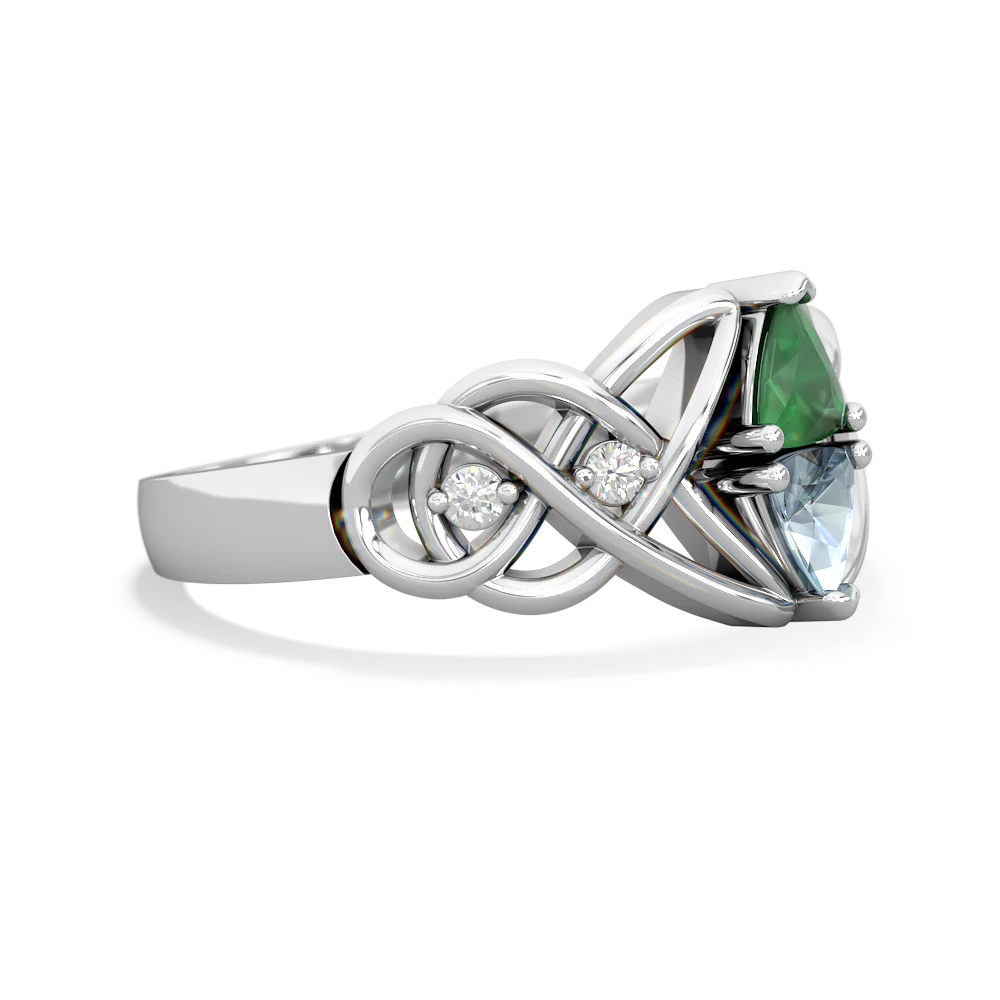 Emerald Keepsake Celtic Knot 14K White Gold ring R5300