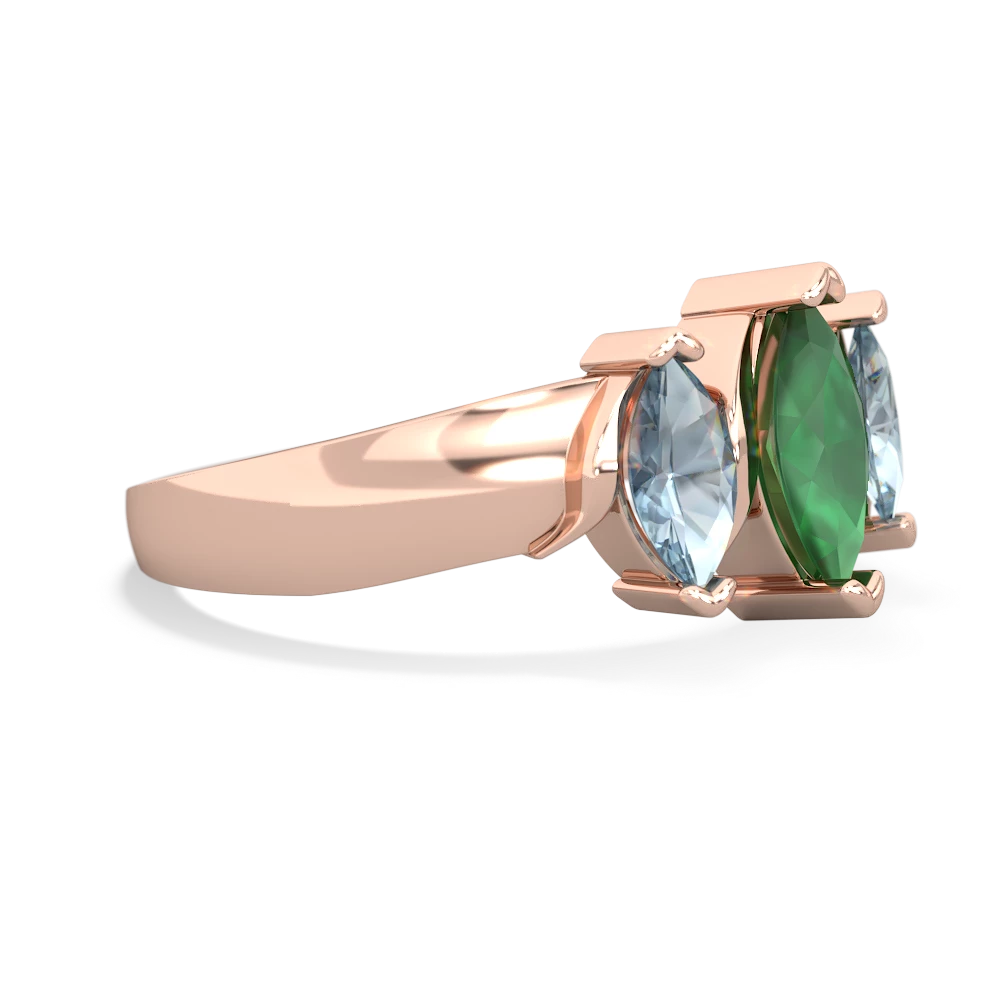 Emerald Three Peeks 14K Rose Gold ring R2433