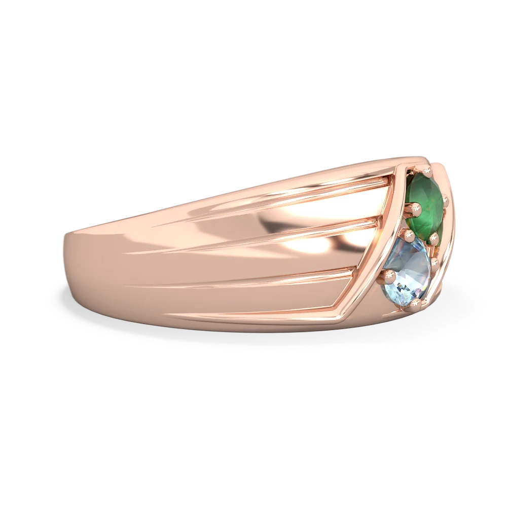 Emerald Men's Streamline 14K Rose Gold ring R0460