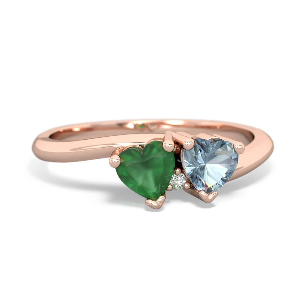 Emerald Sweethearts 14K Rose Gold ring R5260