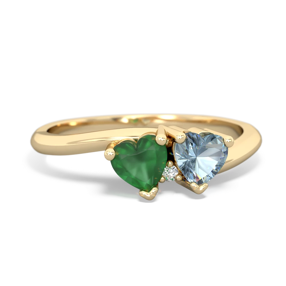 Emerald Sweethearts 14K Yellow Gold ring R5260