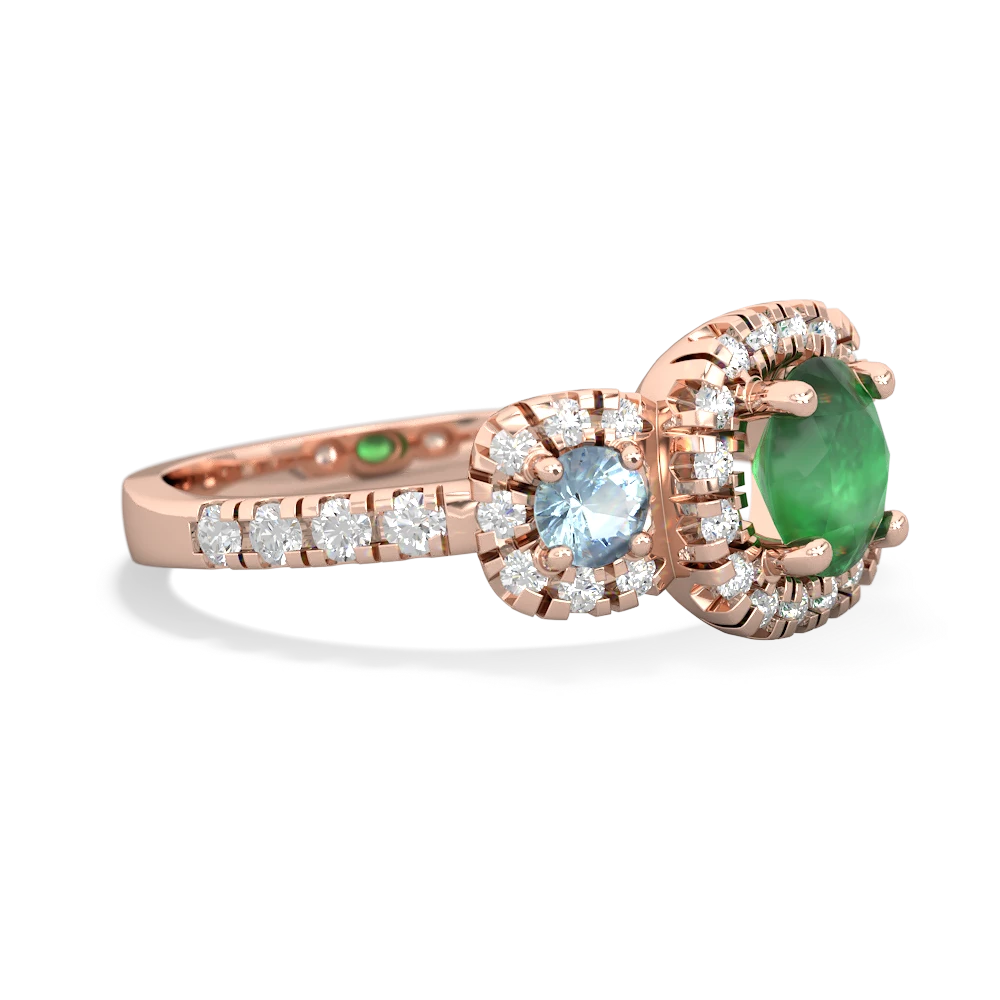 Emerald Regal Halo 14K Rose Gold ring R5350