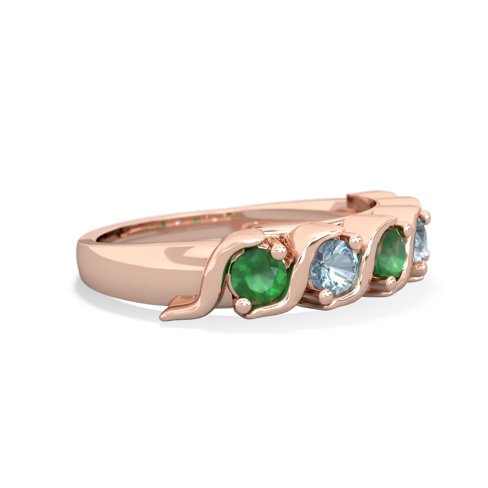 Emerald Anniversary Band 14K Rose Gold ring R2089