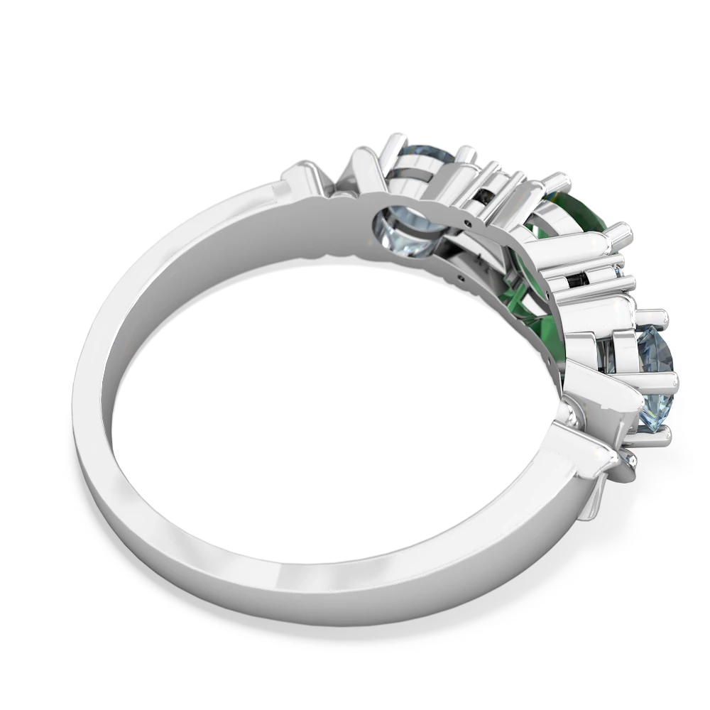 Emerald Hugs And Kisses 14K White Gold ring R5016