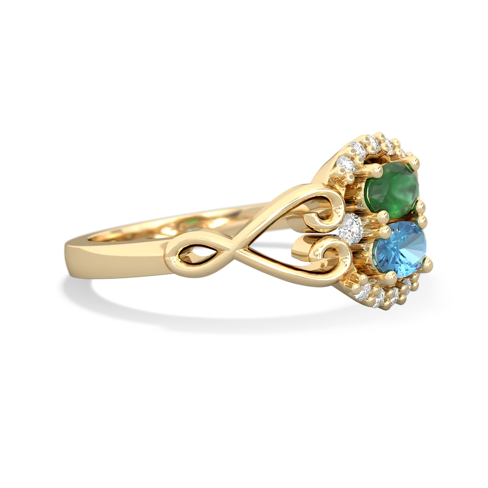 Emerald Love Nest 14K Yellow Gold ring R5860