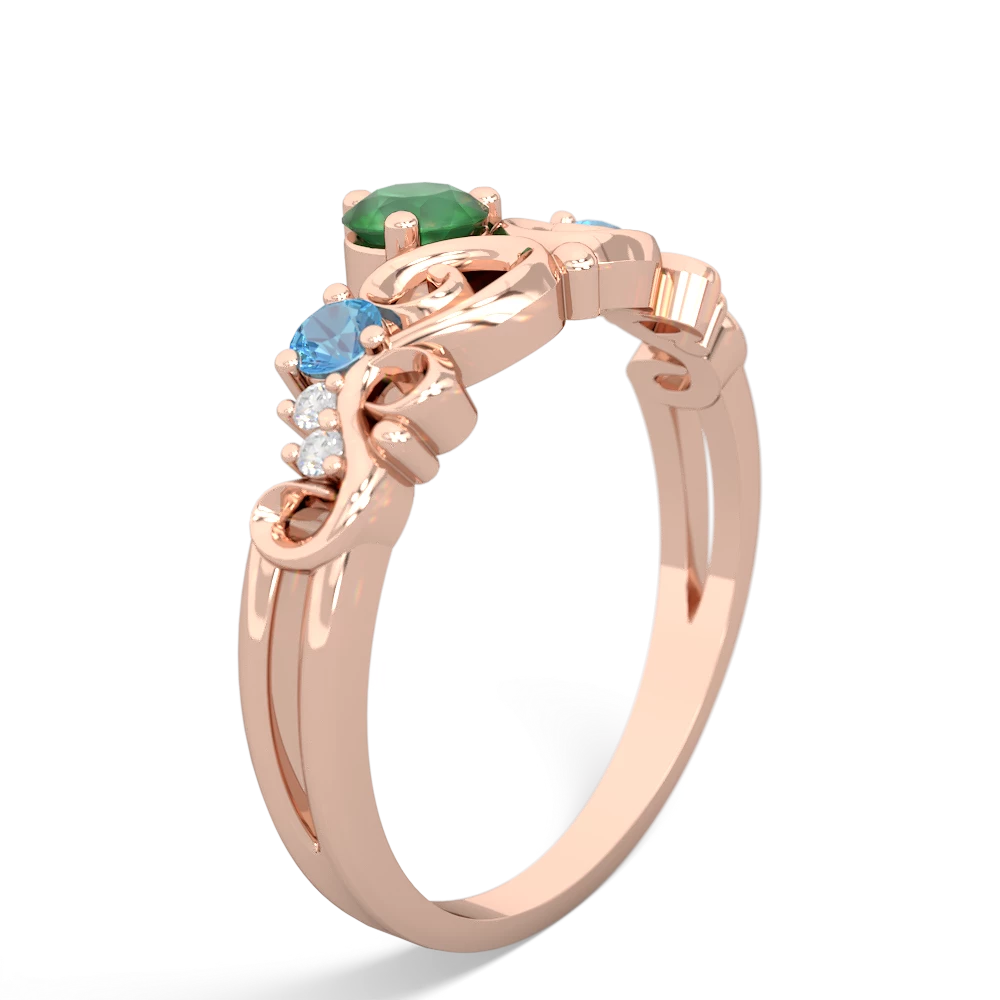 Emerald Crown Keepsake 14K Rose Gold ring R5740