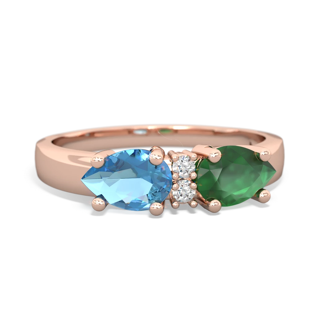 Emerald Pear Bowtie 14K Rose Gold ring R0865