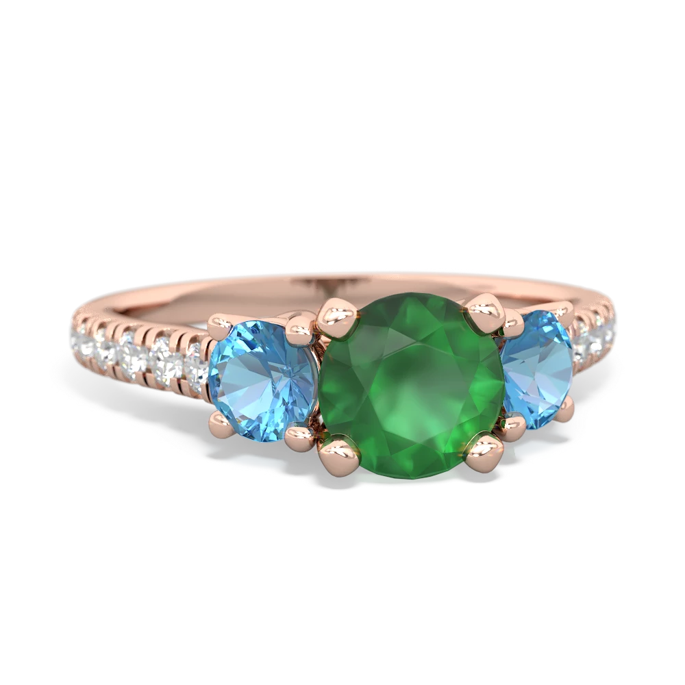 Emerald Pave Trellis 14K Rose Gold ring R5500