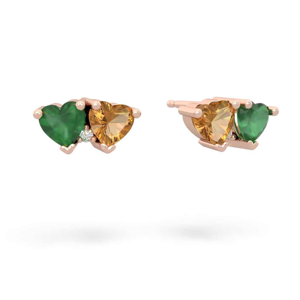 Emerald Sweethearts 14K Rose Gold earrings E5260