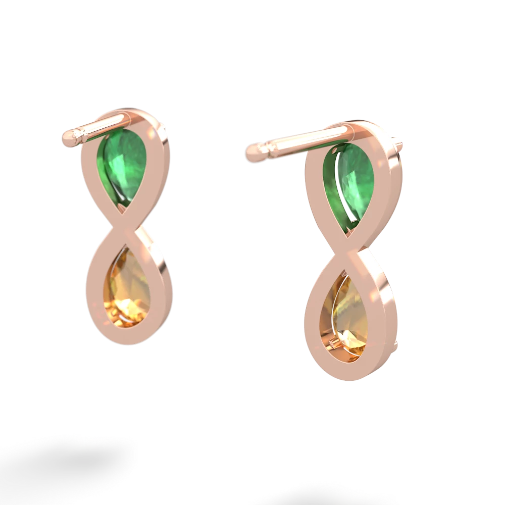 Emerald Infinity 14K Rose Gold earrings E5050