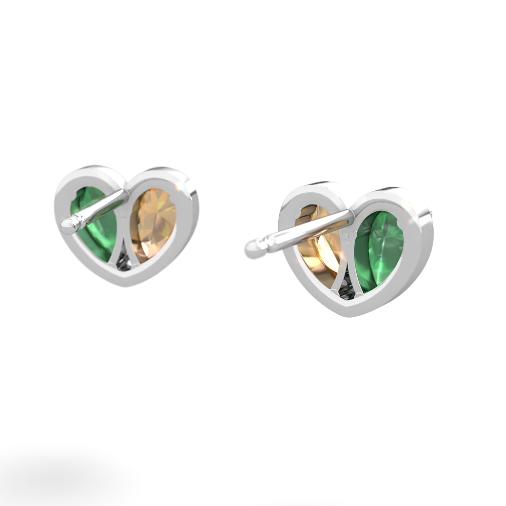 Emerald 'Our Heart' 14K White Gold earrings E5072