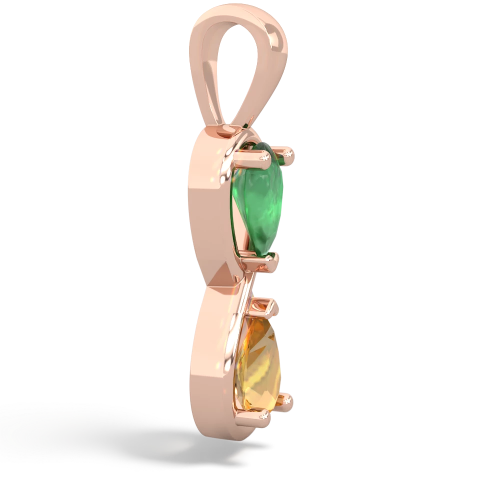 Emerald Infinity 14K Rose Gold pendant P5050