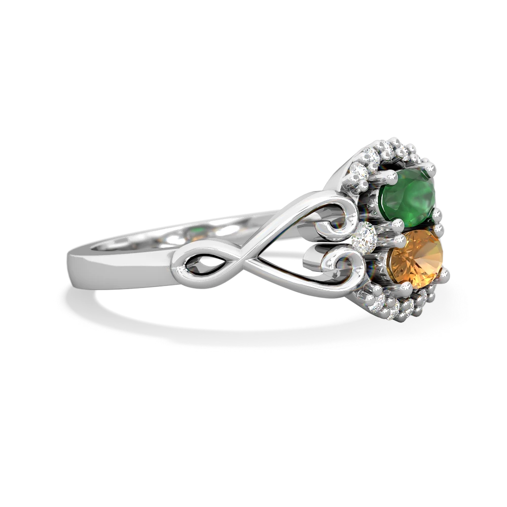 Emerald Love Nest 14K White Gold ring R5860