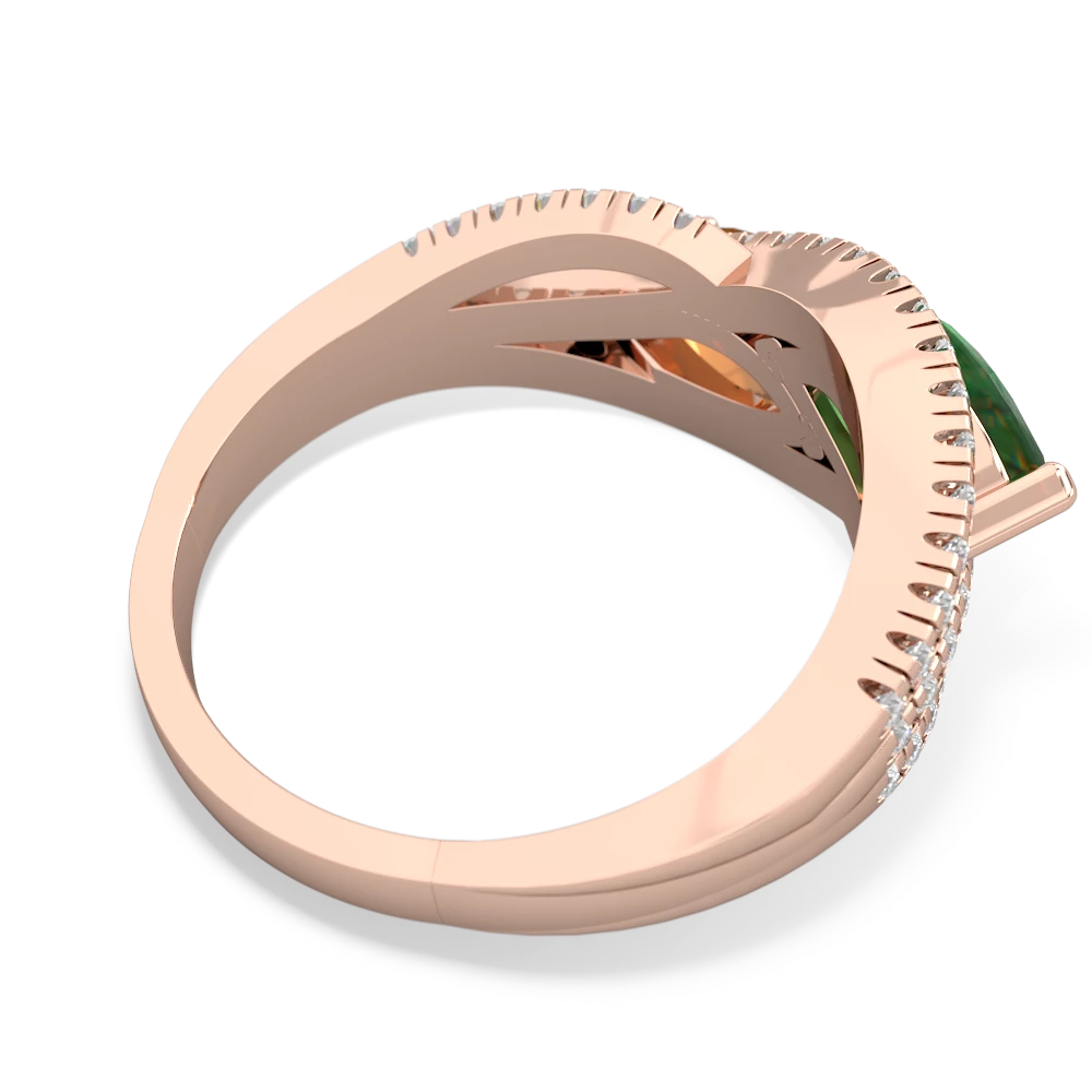 Emerald Diamond Rivers 14K Rose Gold ring R3070