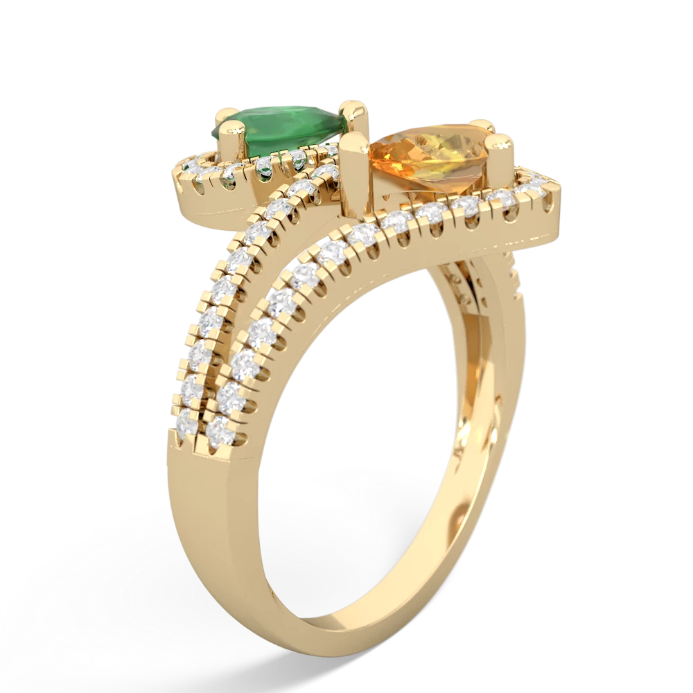 Emerald Diamond Dazzler 14K Yellow Gold ring R3000