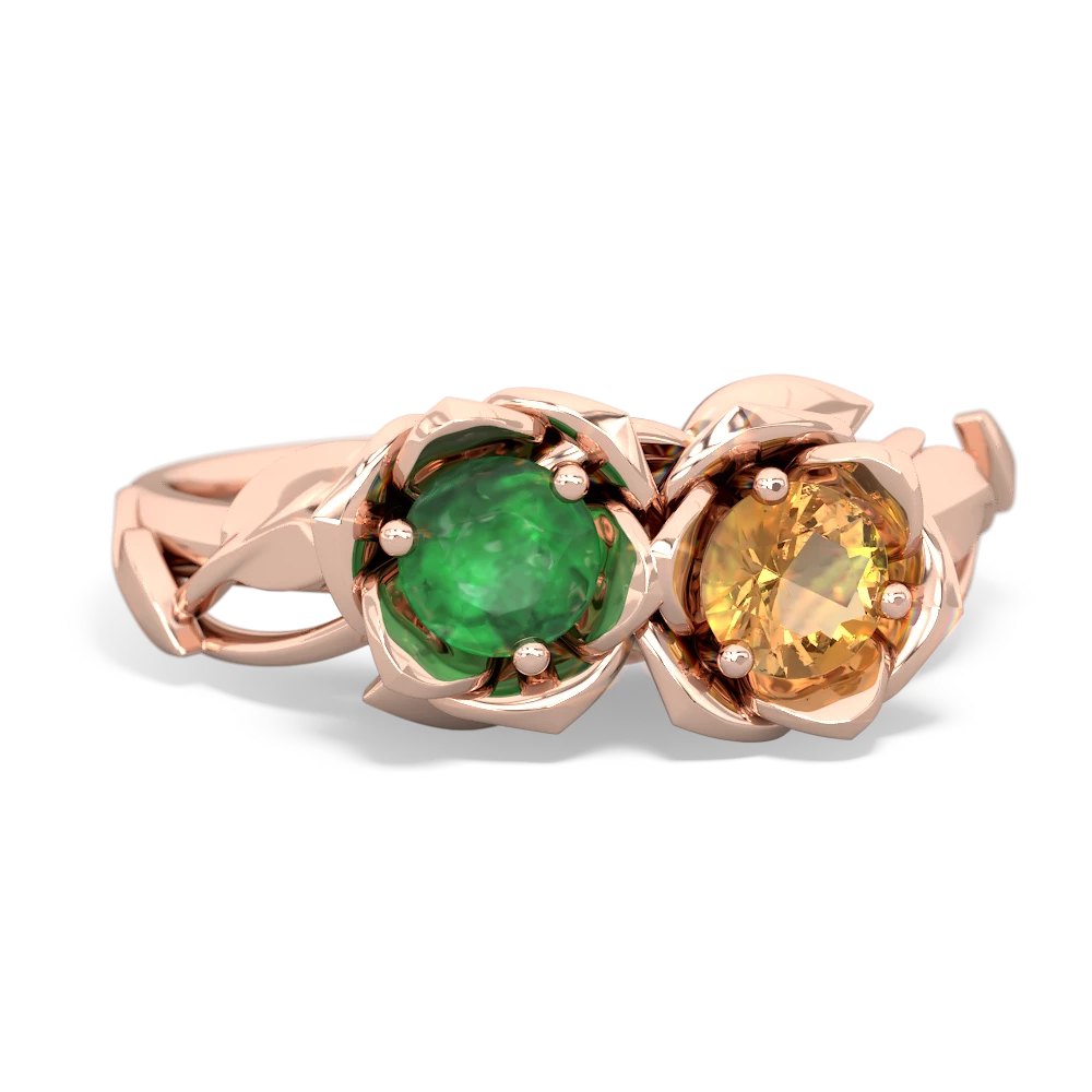 Emerald Rose Garden 14K Rose Gold ring R5510