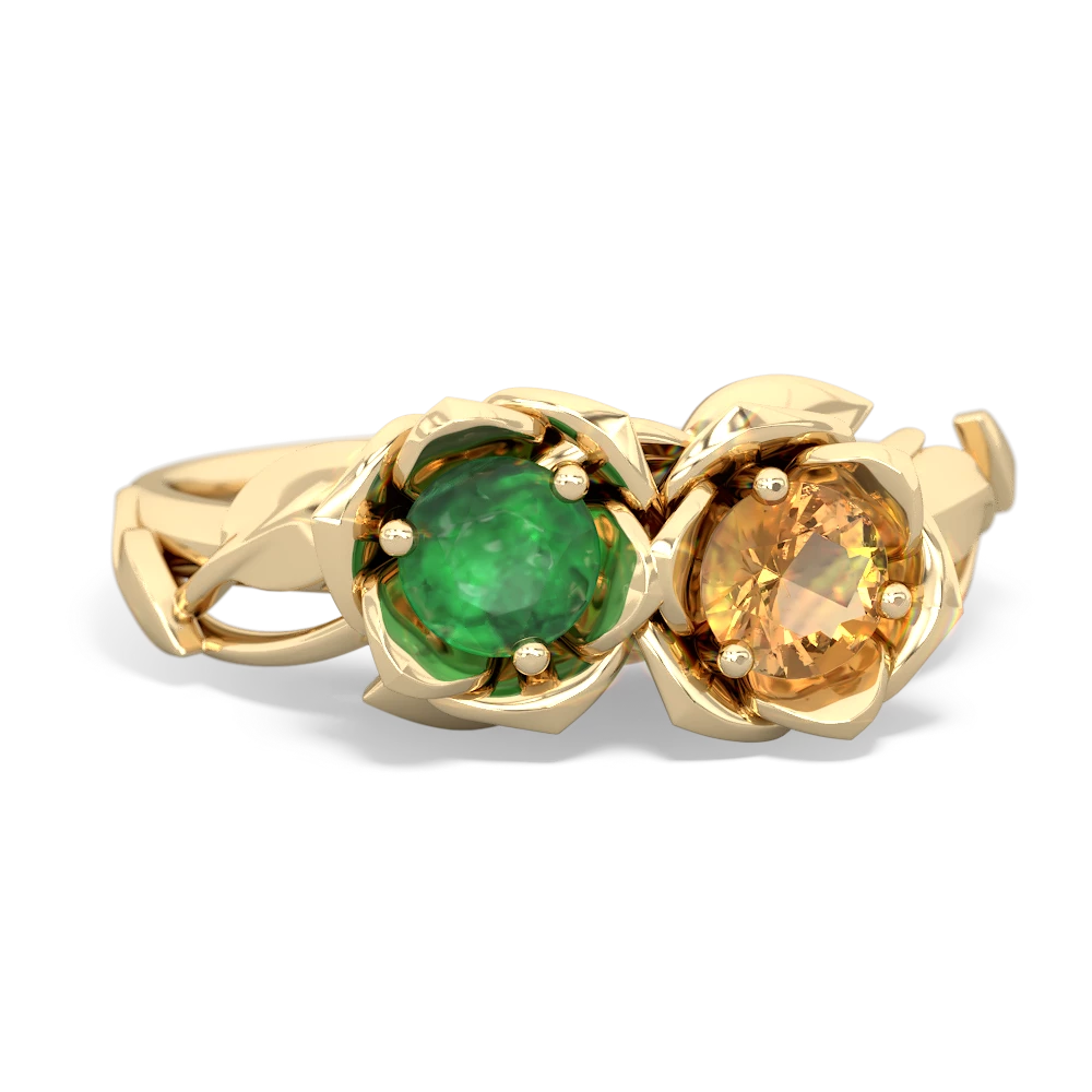 Emerald Rose Garden 14K Yellow Gold ring R5510