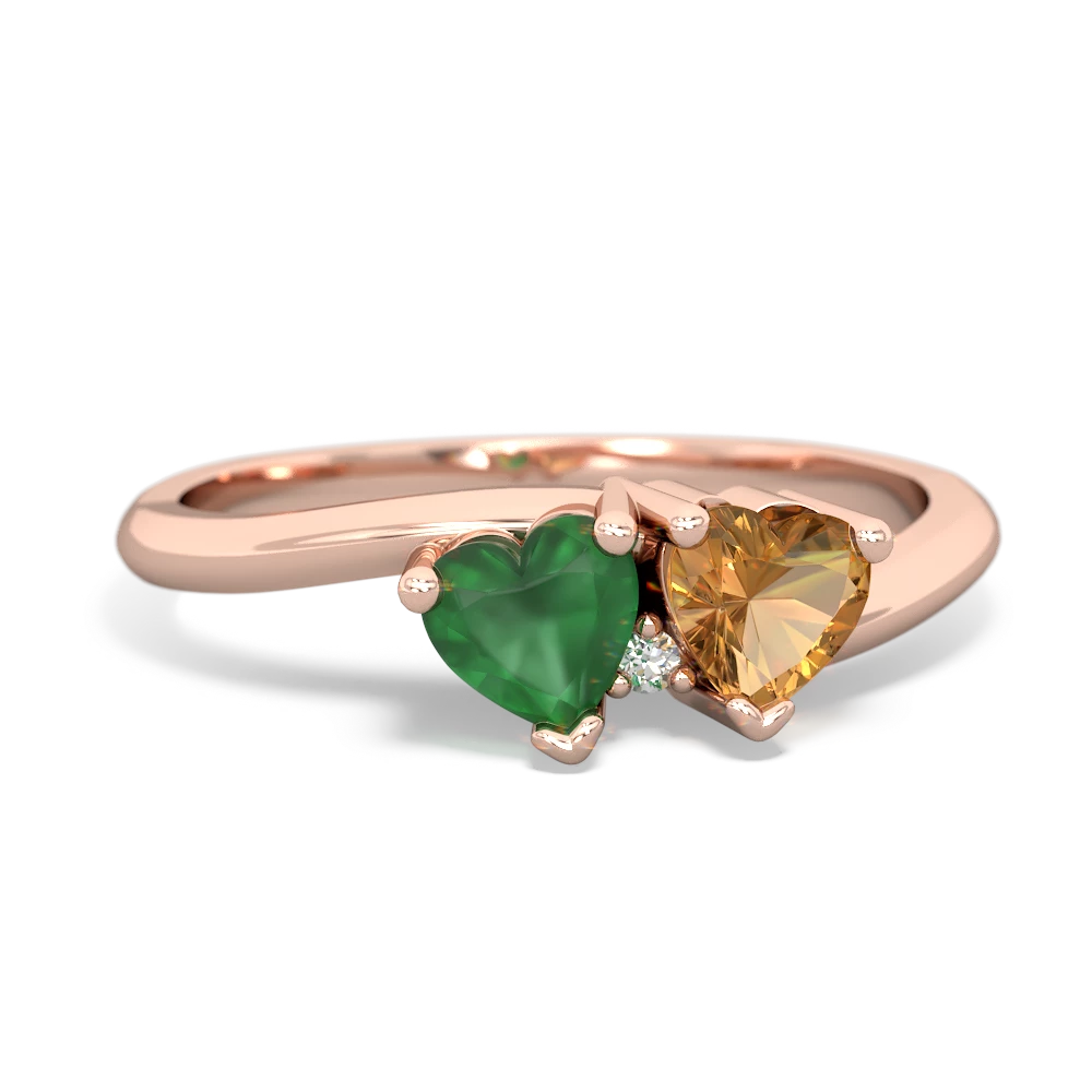 Emerald Sweethearts 14K Rose Gold ring R5260