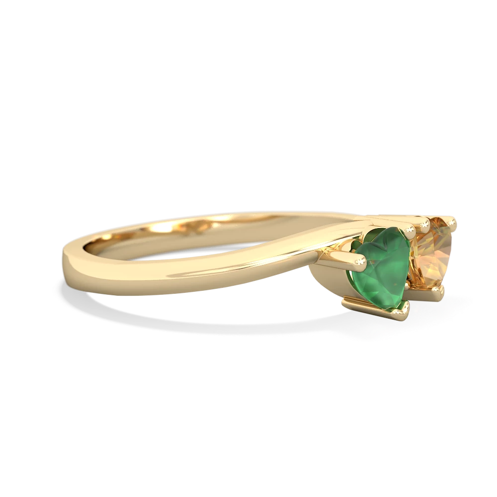 Emerald Sweethearts 14K Yellow Gold ring R5260