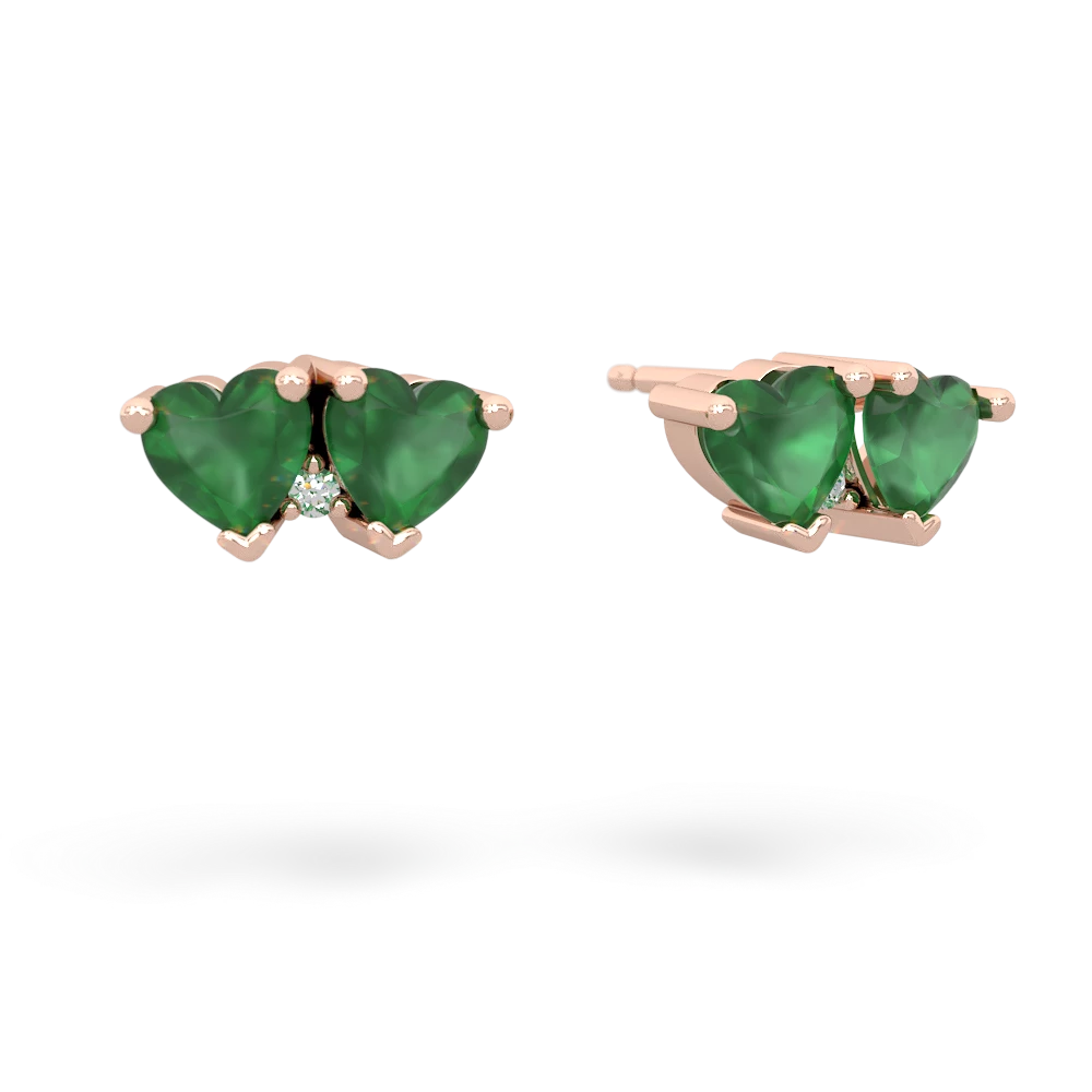 Emerald Sweethearts 14K Rose Gold earrings E5260