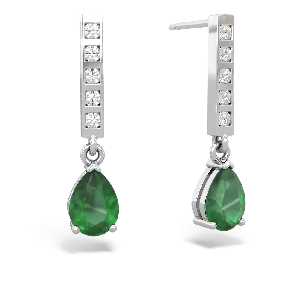 Emerald diamond earrings hot sale white gold