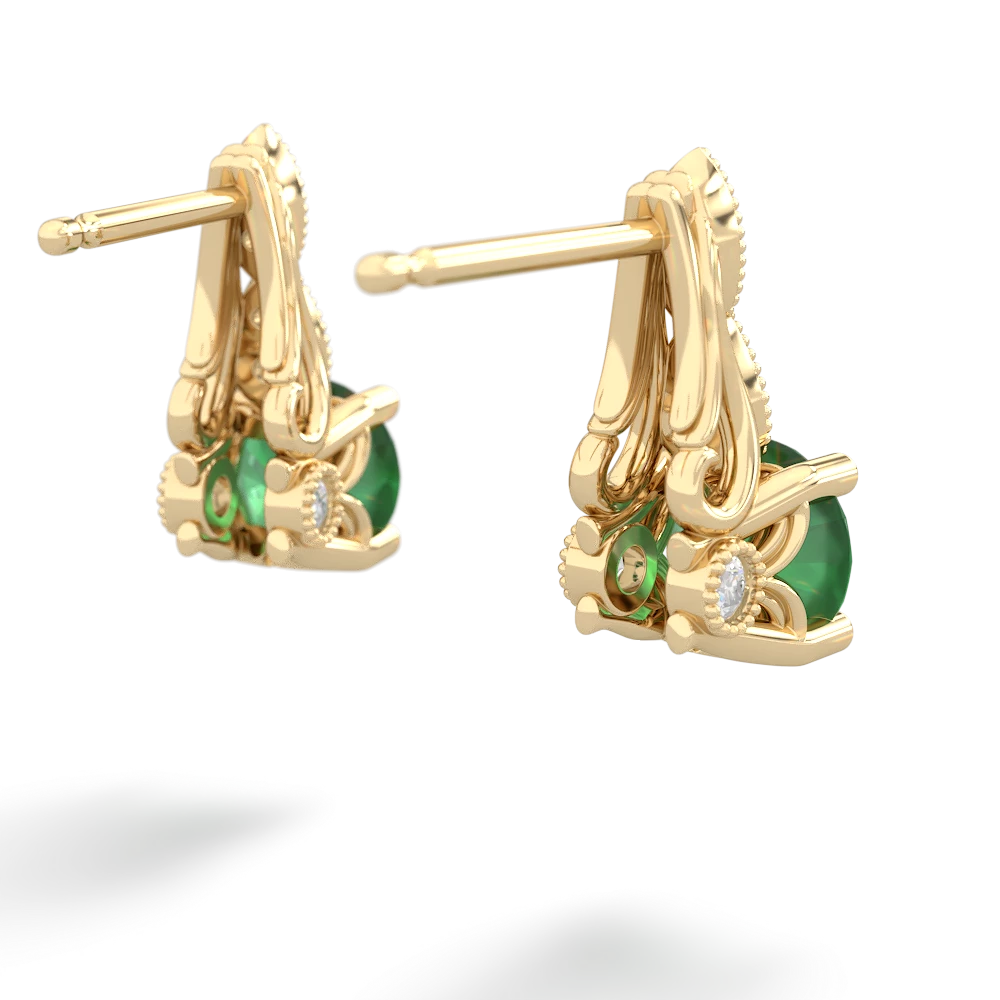 Emerald Antique Elegance 14K Yellow Gold earrings E3100