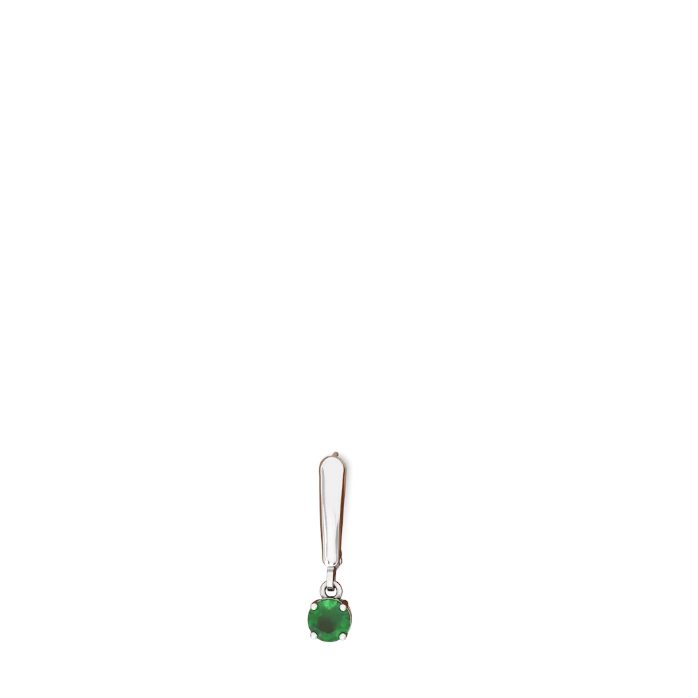 Emerald 5Mm Round Lever Back 14K White Gold earrings E2785