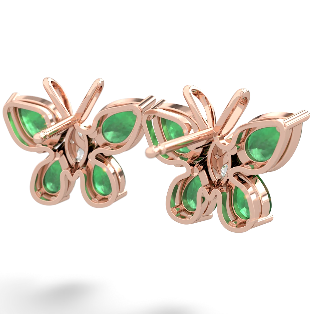 Emerald Butterfly 14K Rose Gold earrings E2215